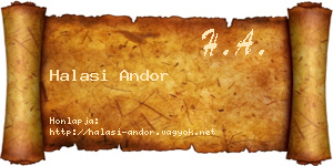 Halasi Andor névjegykártya